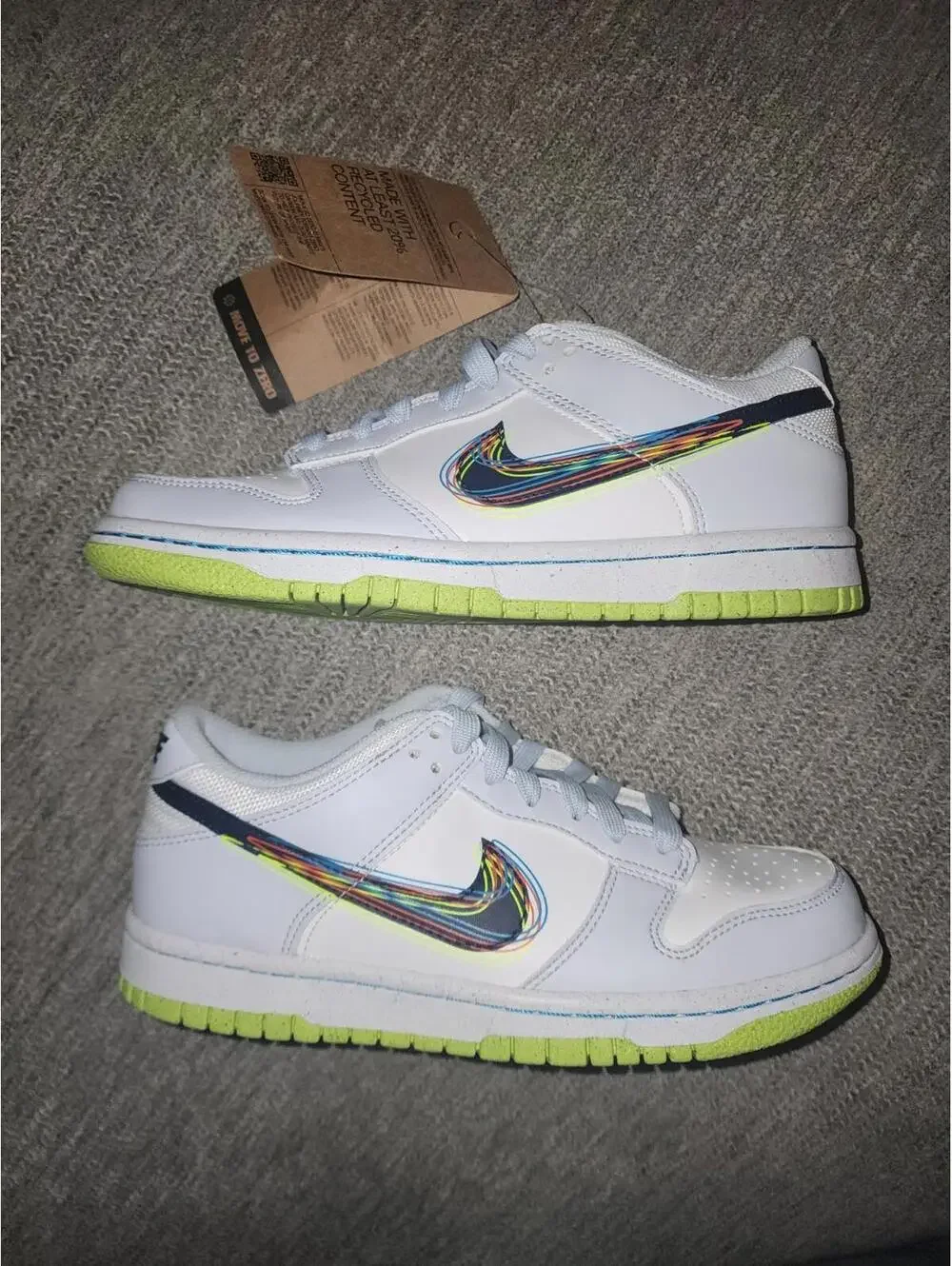 Nike Dunk Low 3D Swoosh Grey (GS) Size 5y